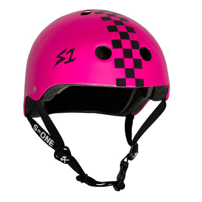 S-One Lifer Pink Gloss Checkers Helmet
