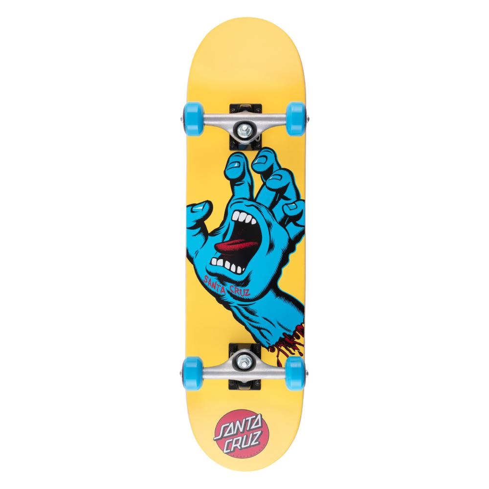 Santa Cruz Screaming Hand Mini Yellow Complete Skateboard 7.75"