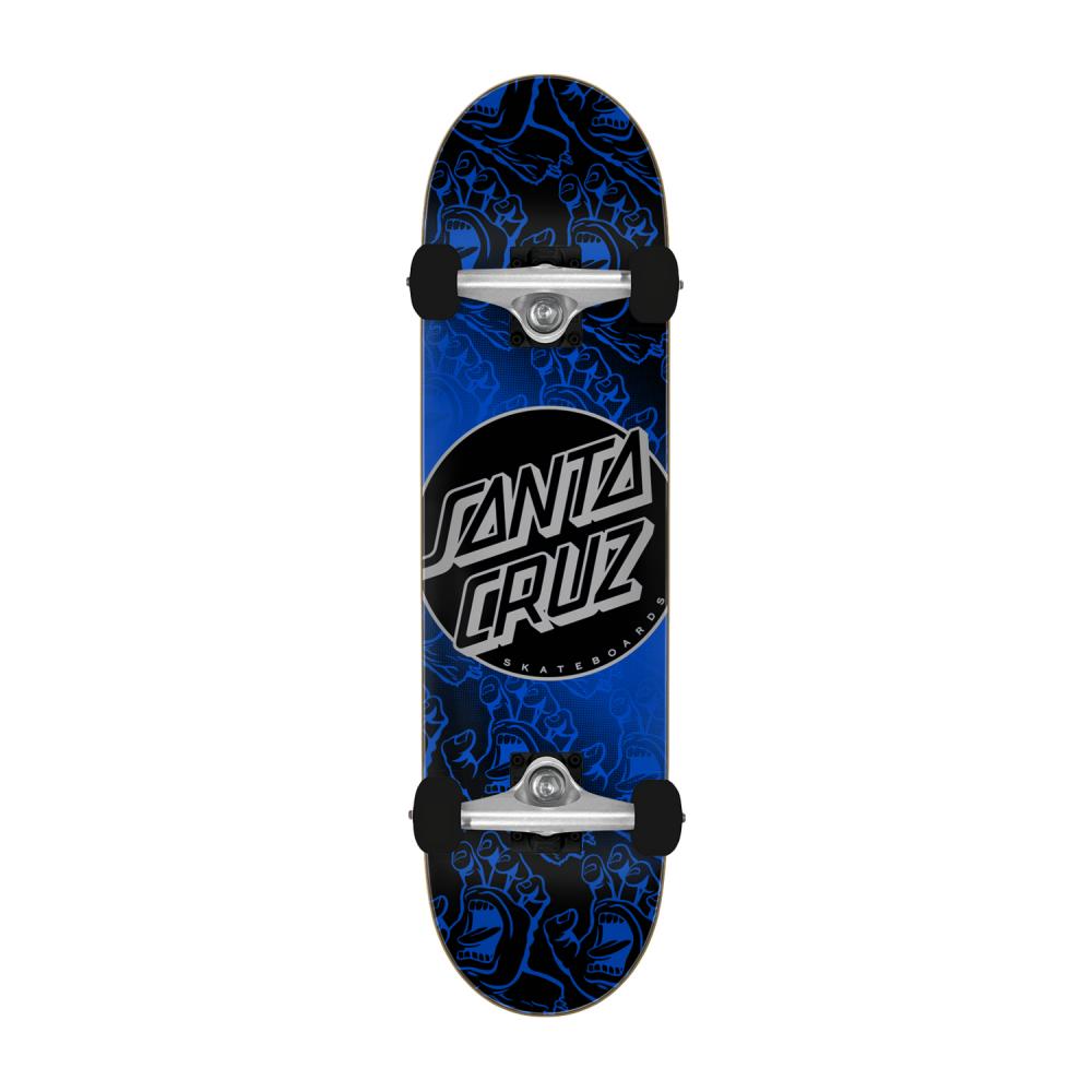 Santa Cruz Other Dot Hands Large Black/Blue Complete Skateboard 8.25"