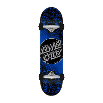 Santa Cruz Other Dot Hands Large Black/Blue Complete Skateboard 8.25"