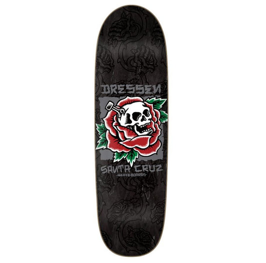 Santa Cruz Dressen Skull Rose Shaped Skateboard Deck 9.25"