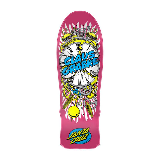 Santa Cruz Grabke Exploding Clock Neon Pink Reissue Skateboard Deck 10.04"