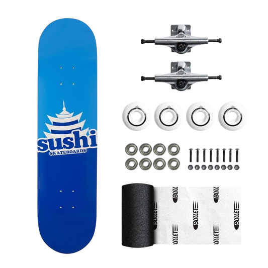 Sushi Pagoda Logo Blue Complete Skateboard Set 8.0"