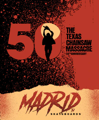 Madrid x Texas Chainsaw Massacre Limited Edition Chainsaw Silver Old School Skateboard Deck 11.125"