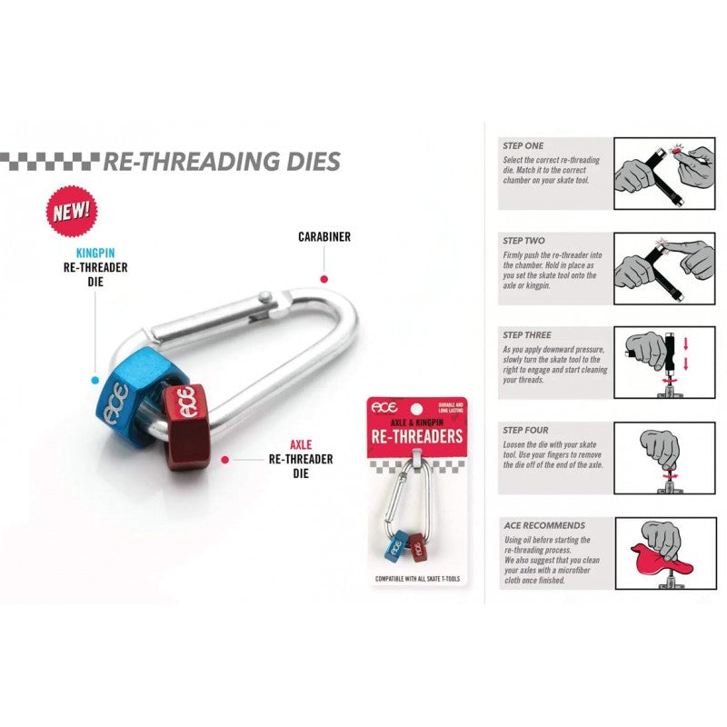 Axle Threader Ace AF1 Kingpin And Axle Re-Threader Dies – NO23 Skateboards