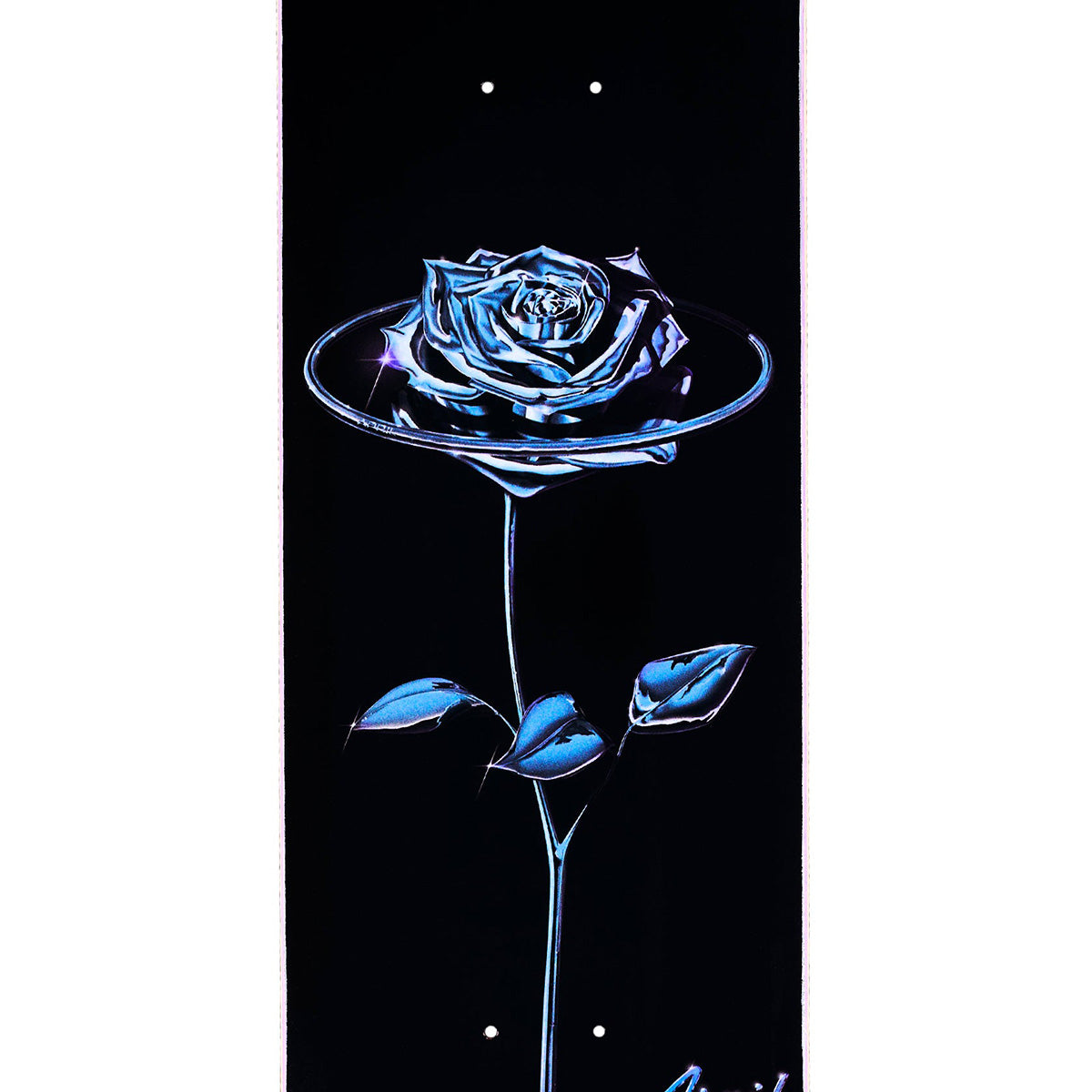 April Skateboards Chrome Rose Black Skateboard Deck 8.25"