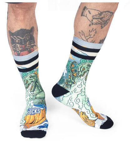 American Socks Alien Kaiju King Socks - Mid High