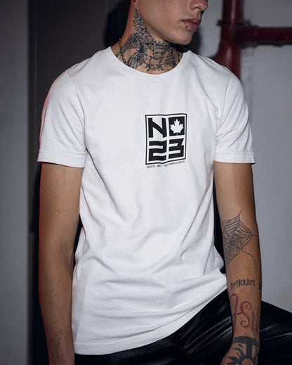 NO23 7Ply Maple Logo White T-Shirt