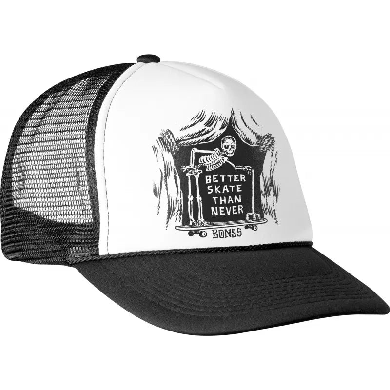 Bones Better Sk8 Than Never Cap - Black White