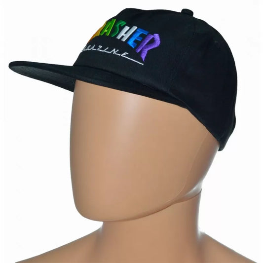Rainbow Mag Thrasher Cap - Black