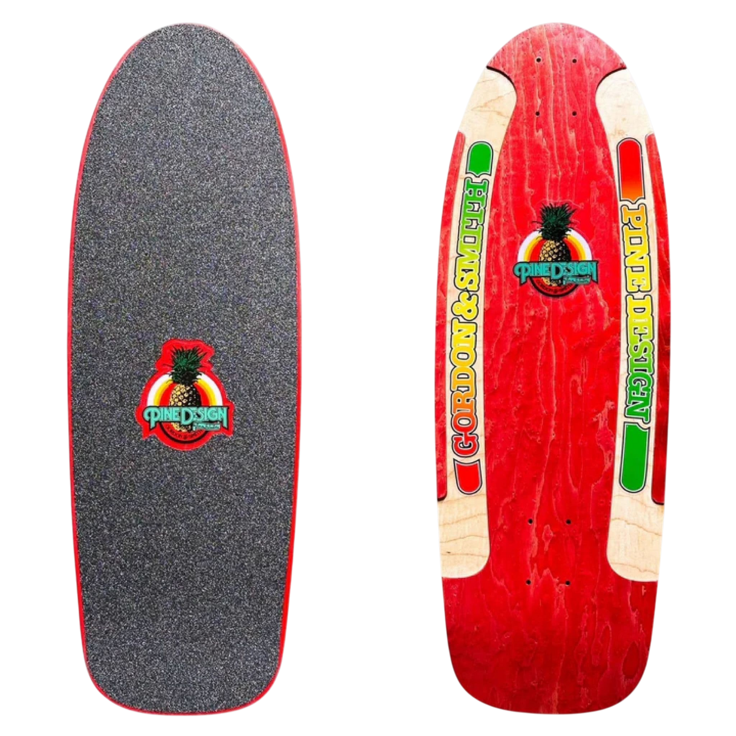 G&S Pine Design II Routed Rails Red Skateboard Deck 10.25"