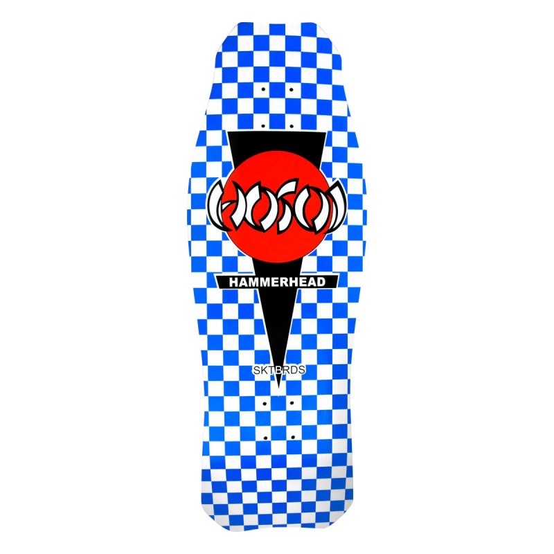 Hosoi OG Hammerhead Checker Blue Old School Skateboard Deck 10.5"