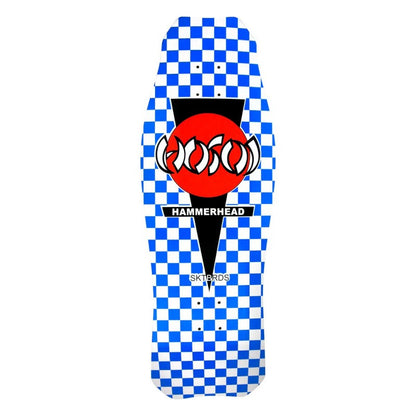 Hosoi OG Hammerhead Checker Blue Old School Skateboard Deck 10.5"