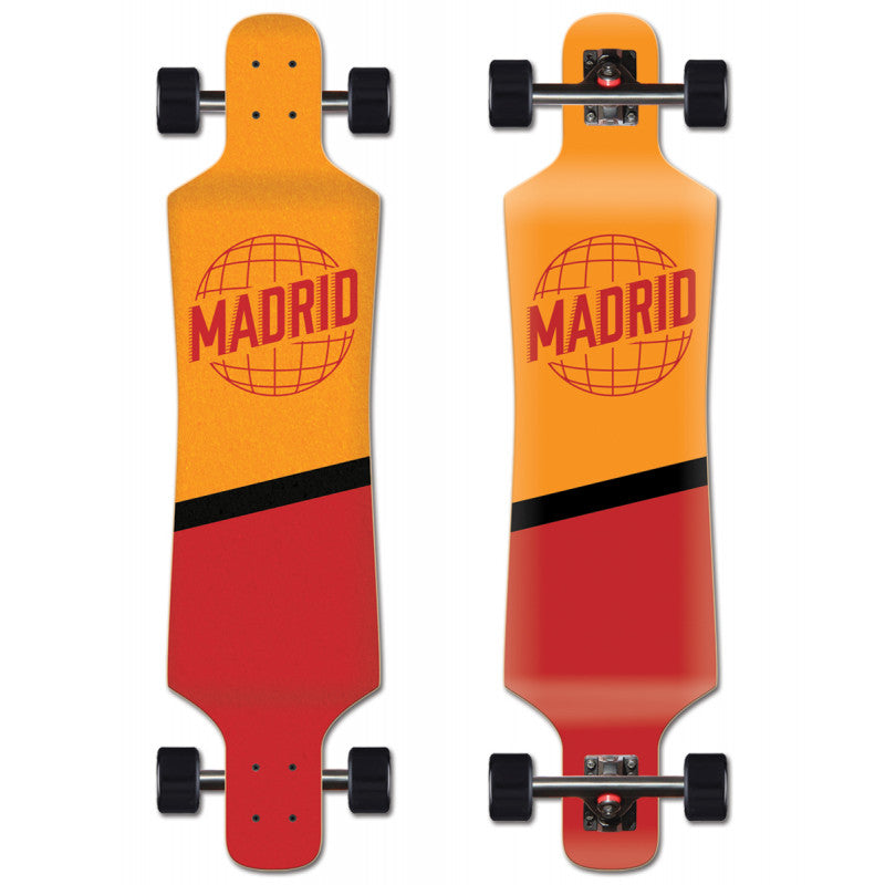 Longboard Red Madrid Spade Top-Mount World Orange/Red Complete Longboard 39” – NO23 ...