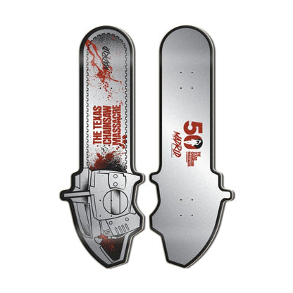 Madrid x Texas Chainsaw Massacre Limited Edition Chainsaw Silver Old School Skateboard Deck 11.125"