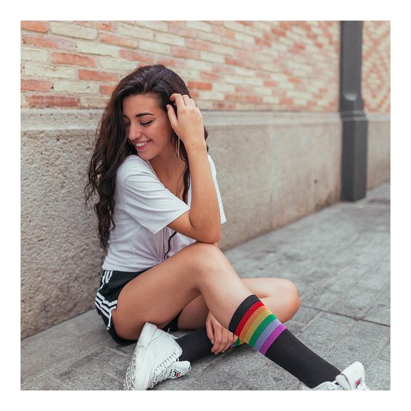 American Socks Rainbow Pride Socks (Black) - Mid High