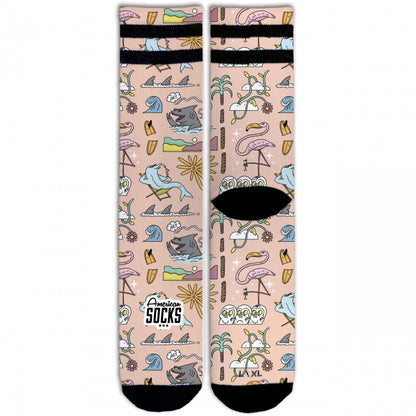 American Socks Sharks are Friends Socks - Mid High