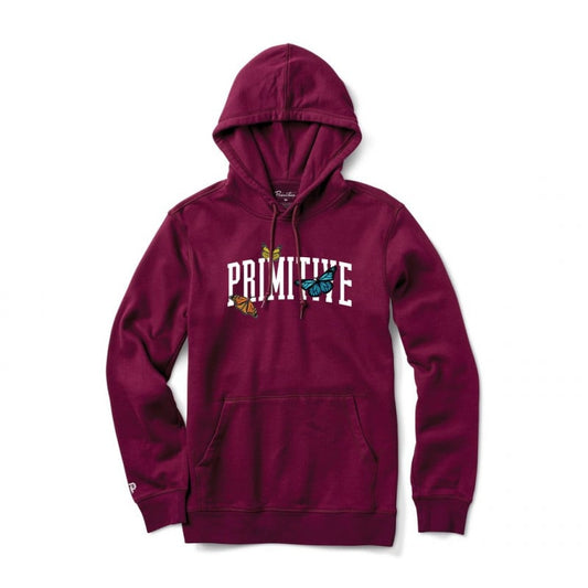 Sweat Hood Primitive Collegiate Butterflies Maroon