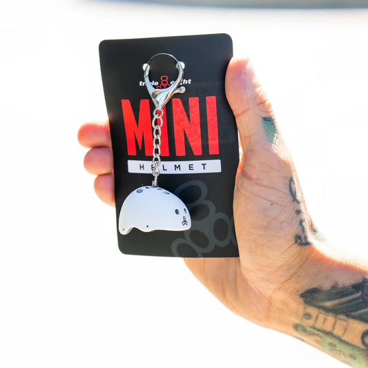 Triple Eight Key Chain Helmet - White