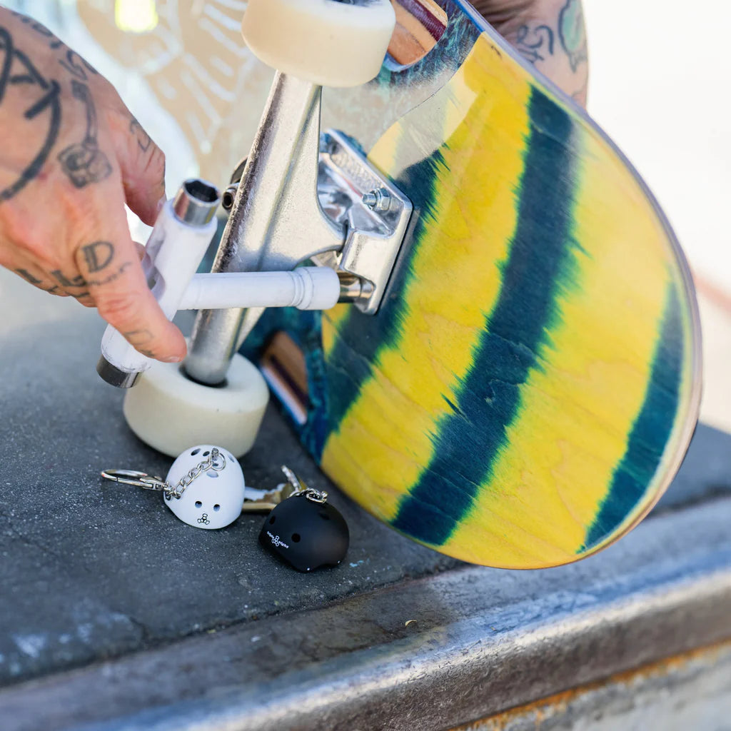 Triple Eight Key Chain Helmet - White