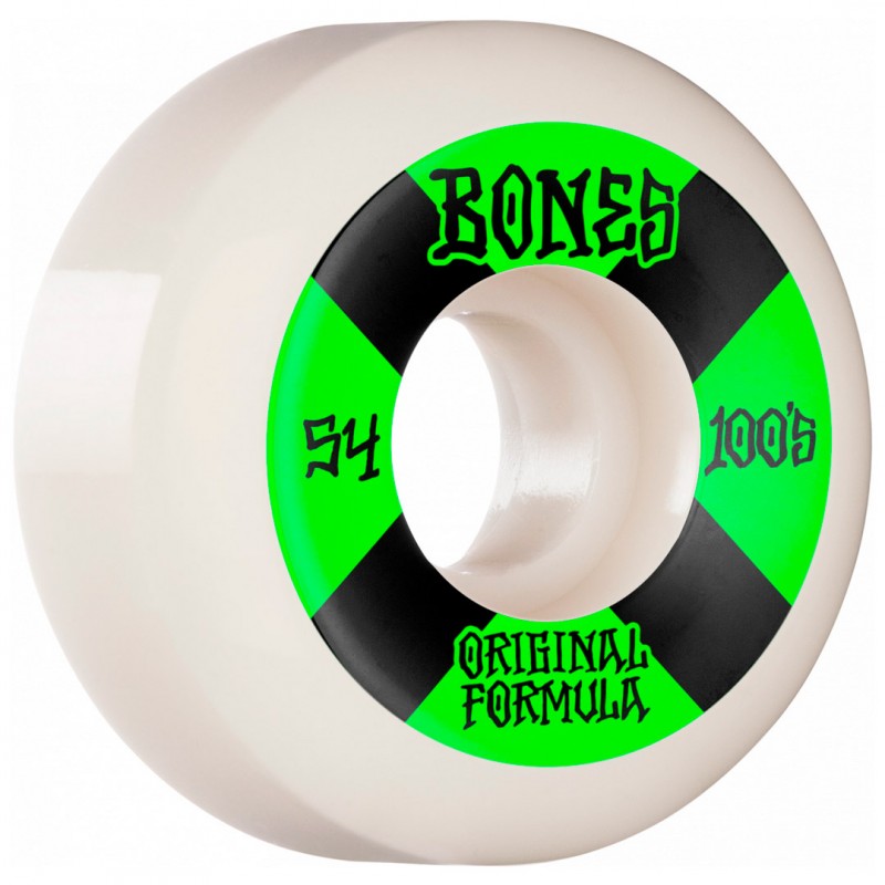 Rodas Bones 100s 4 Formula V5 Sidecut White - 54mm