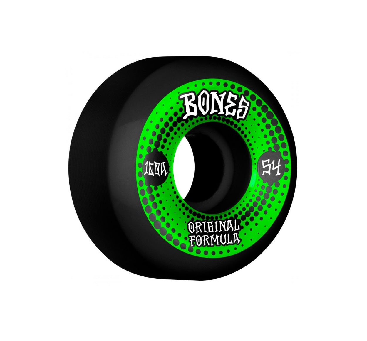 Roues De Skateboard Bones Wheels 100S OG V5 - 54mm 100A - Blanc Et Vert