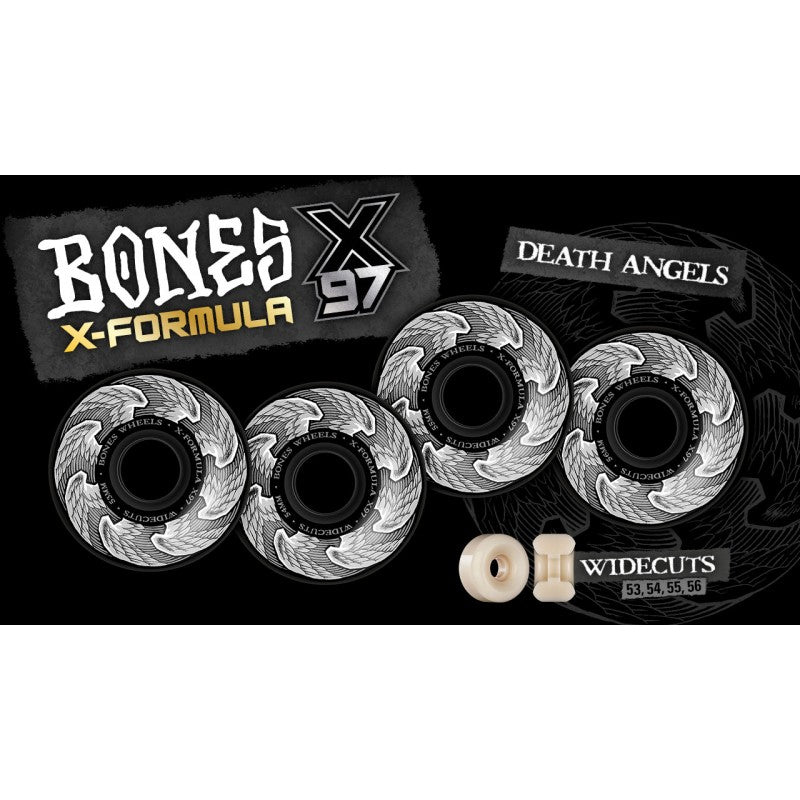 Bones Death Angels X-Formula™ (XF) V6 Wide-Cut Wheels - 56mm 97A Bones Death Angels X-Formula™ (XF) V6 Wide-Cut Wheels - 56mm 97A