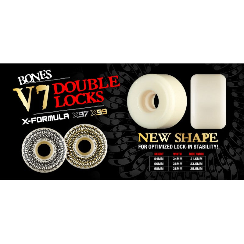 Bones Double Lock X-Formula™ (XF) V7 Double Locks Wheels - 58mm