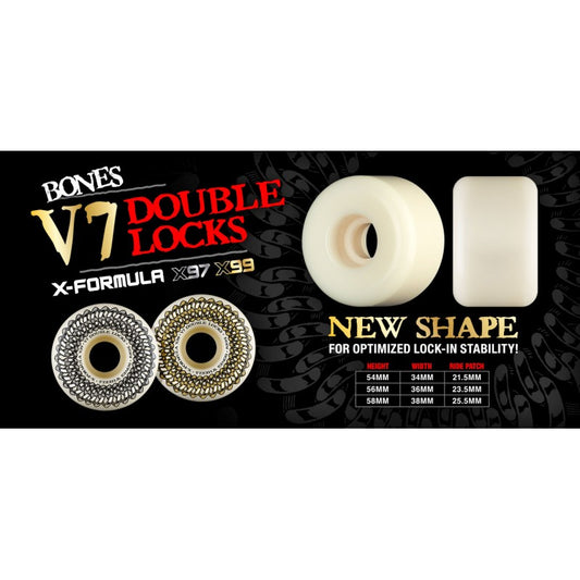 Bones Double Lock X-Formula™ (XF) V7 Double Locks Wheels - 58mm 99A