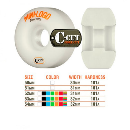 Mini-Logo C-Cut 2 White 54mm 101a Wheels