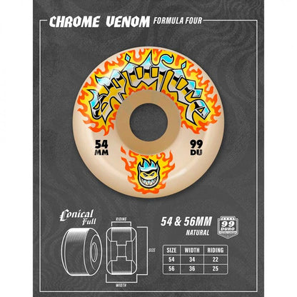 Rodas Spitfire Formula Four Chrome Venom Conical Full - 56mm 99DU