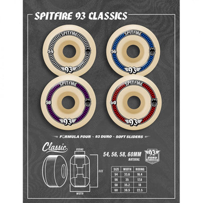 Rodas Spitfire Formula Four Classic Natural 56mm 93Du
