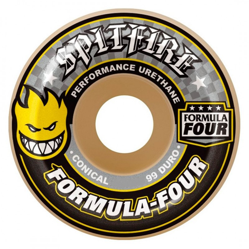 Rodas Spitfire Formula Four Conical Yellow Print - 56mm 99DU