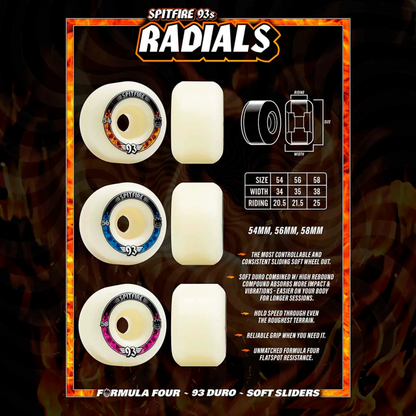 Spitfire Formula Four Radials 93s Natural Wheels - 54mm 93DU