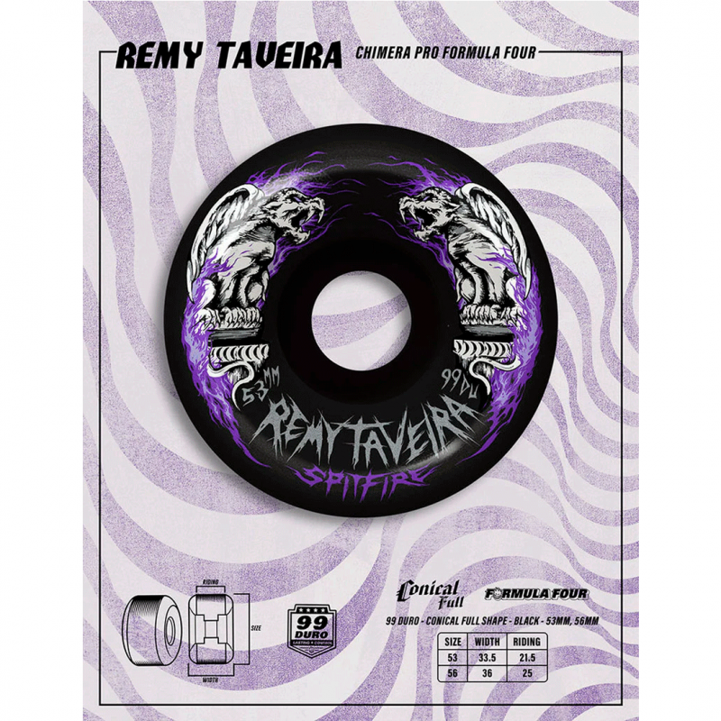 Rodas Spitfire Formula Four Remy Taveira Chimera Conical Full Black - 56mm 99DU