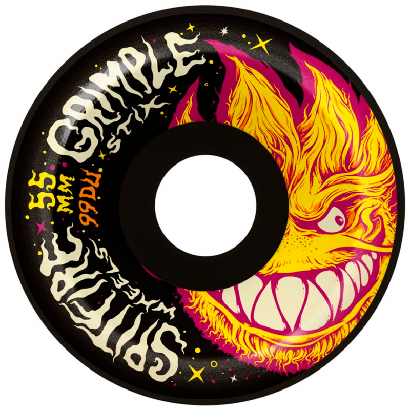Spitfire x Grimple Stix Formula Four Wheels Grimplehead Lock-Ins Full Black - 55mm 99DU