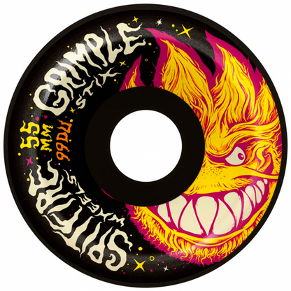 Spitfire x Grimple Stix Formula Four Wheels Grimplehead Lock-Ins Full Black - 55mm 99DU