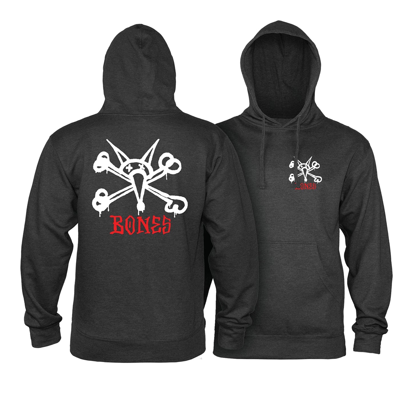 Sweat Hood Powell Peralta Rat Bones - Charcoal Heather Red