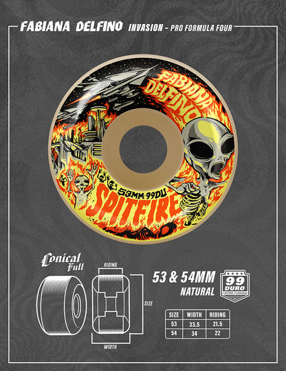 Rodas Spitfire Formula Four Fabiana Delfino Invasion Conical Full 53mm 99DU