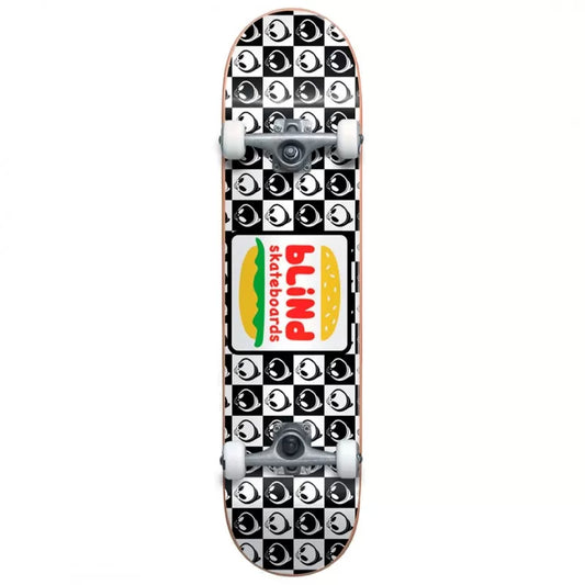 Blind Burger Black White Complete Skateboard - 7.875"