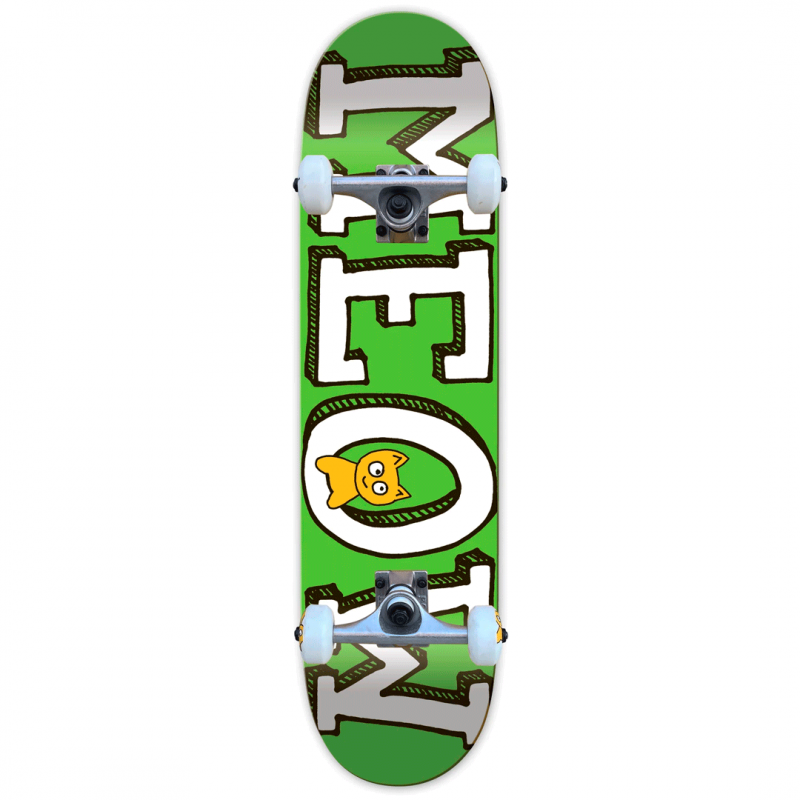 Meow Logo Green Complete Skateboard - 7.75"
