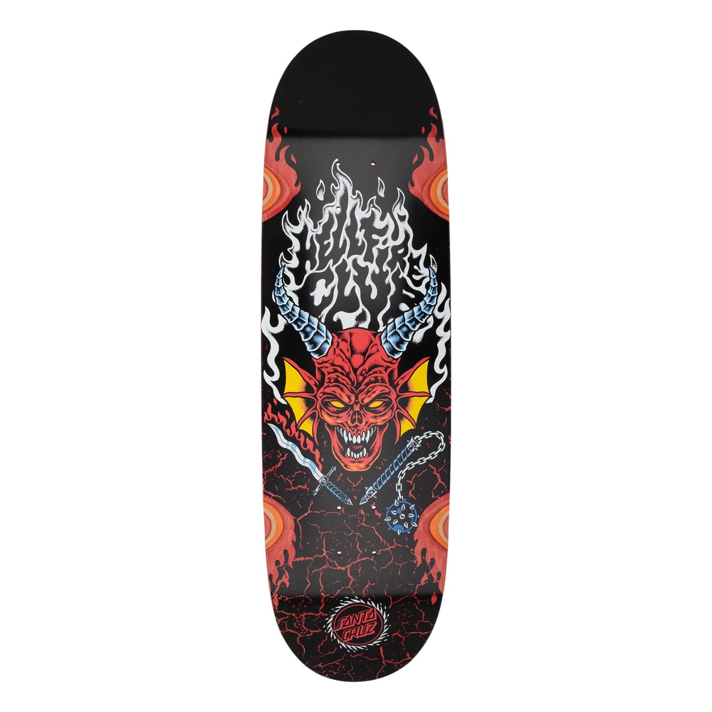 Santa Cruz Stranger Things Hellfire Club Flames Skateboard Deck 9.0"