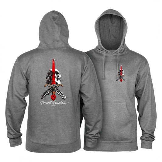 Sweatshirt Hoodie Powell Peralta Skull & Sword Gunmetal Heather