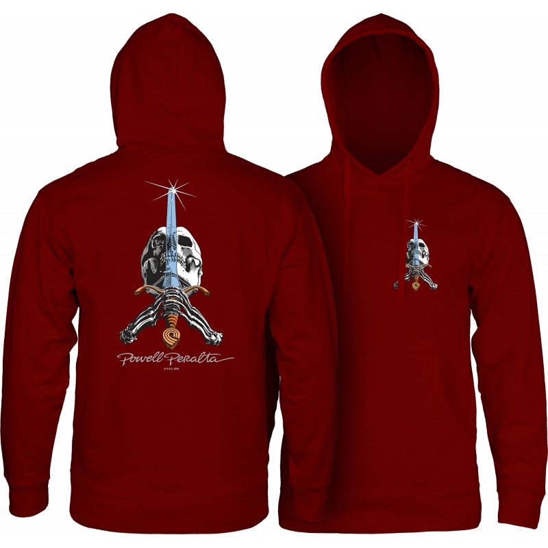 Sweat Hood Powell Peralta Skull & Sword - Maroon