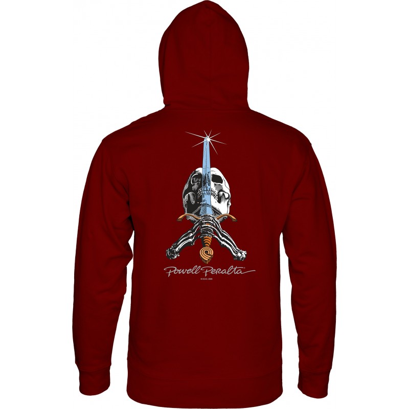 Sweat Hood Powell Peralta Skull & Sword - Maroon