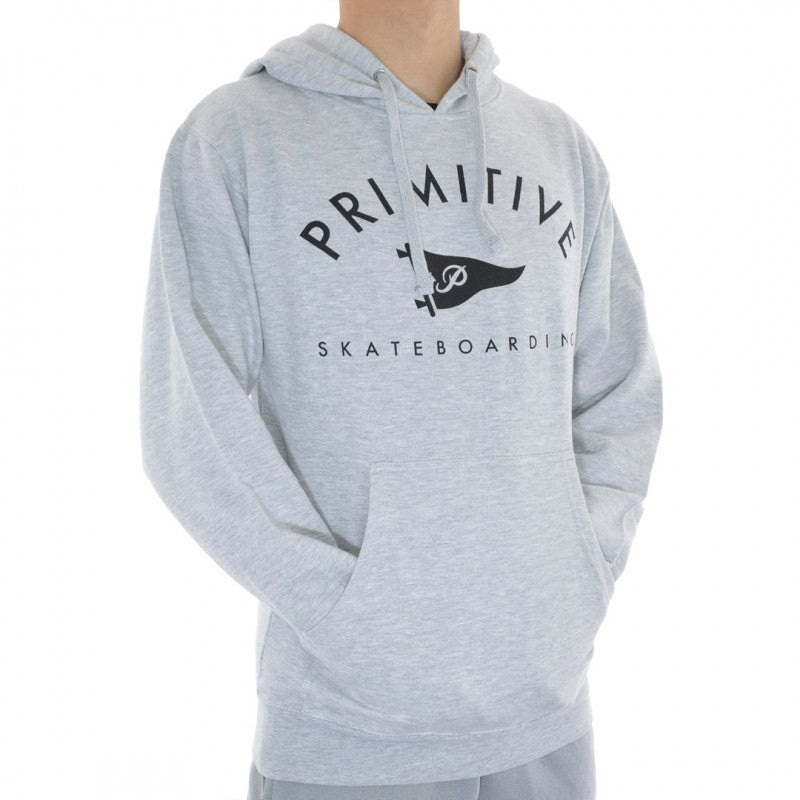 Sweat Hood Primitive Core Logo 2 Grey Heather