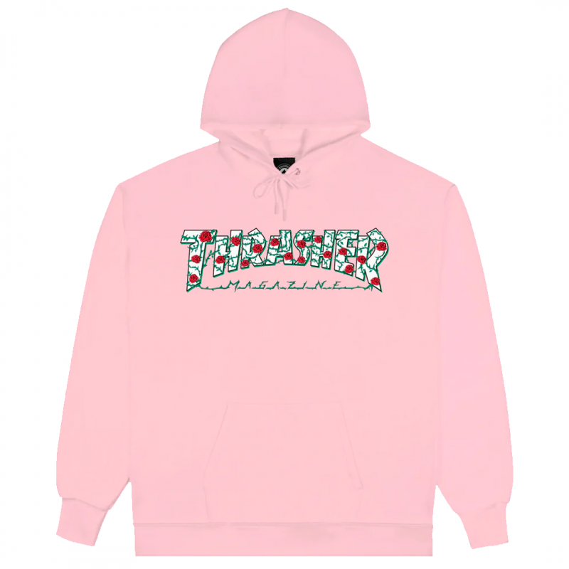 Thrasher Roses Hoodie - Light Pink