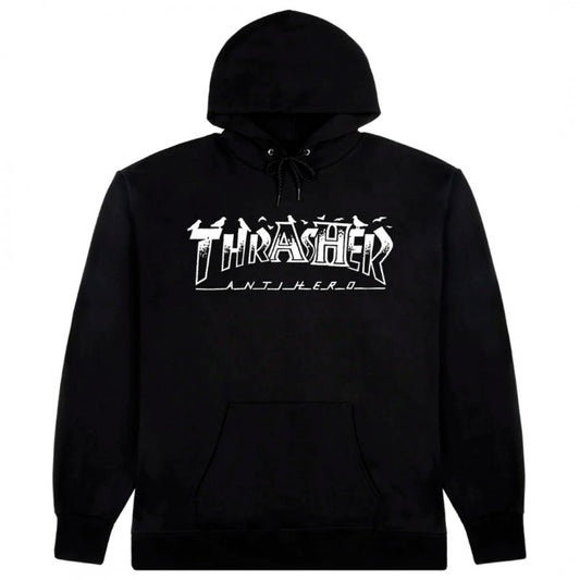 Sweatshirt Hoodie Thrasher x Anti-Hero Pigeon Mag - Black