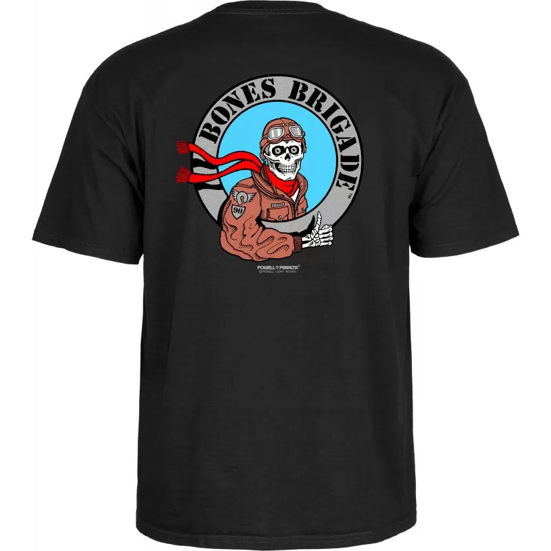 T-Shirt Powell Peralta Bones Brigade® Ripper Pilot - Black Silver