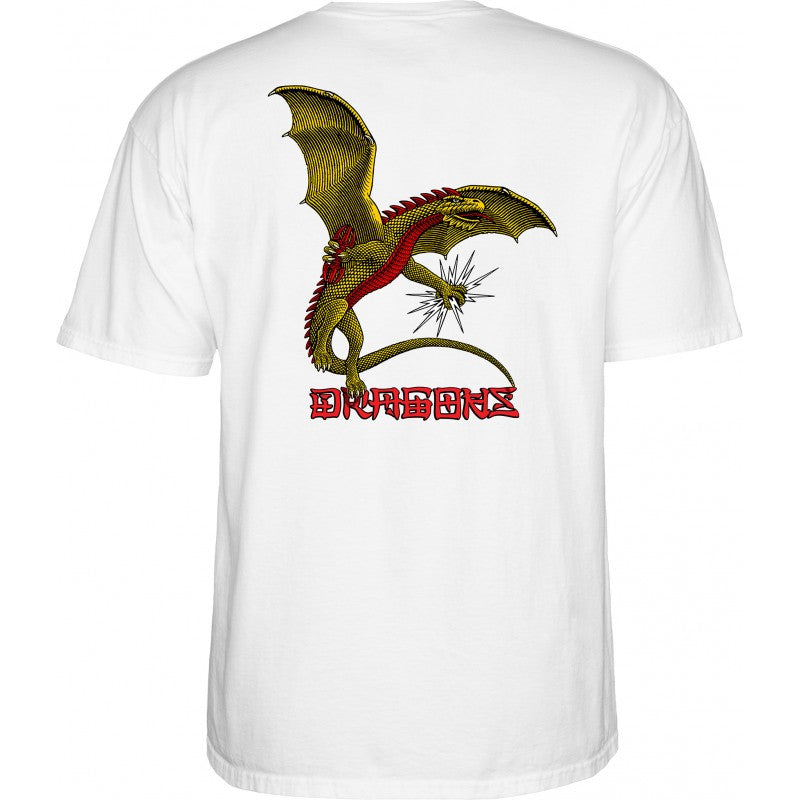 T-Shirt Powell Peralta Dragon Logo - White